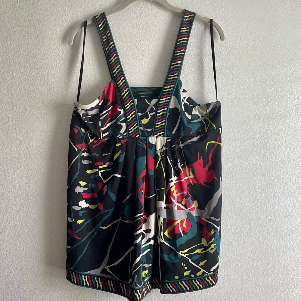 BCBG Max Azria Splatter Paint Pattern Tank Top